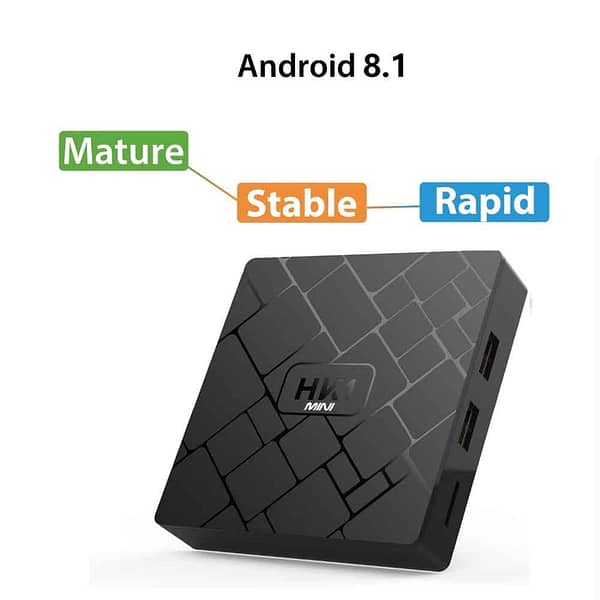 HK1 MINI Android 8.1 + 2GB RAM 16ROM H.265 4 k TV + 12 mois d'abonnement Premium IP TV