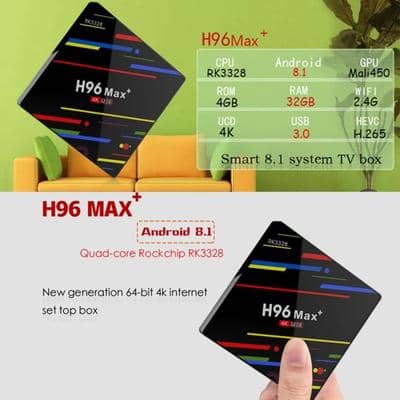H96 Max Android 8.1 TV Box 4G / 32G + 12 mois d'abonnement Premium IP TV