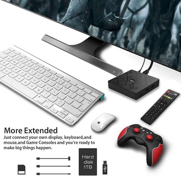 HK1 MINI Android 8.1 + 2GB RAM 16ROM H.265 4 k TV + 12 mois d'abonnement Premium IP TV